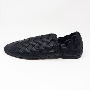 Bottega Veneta Men’s Intrecciato Weave Leather Slippers Loafers Size 43 Black